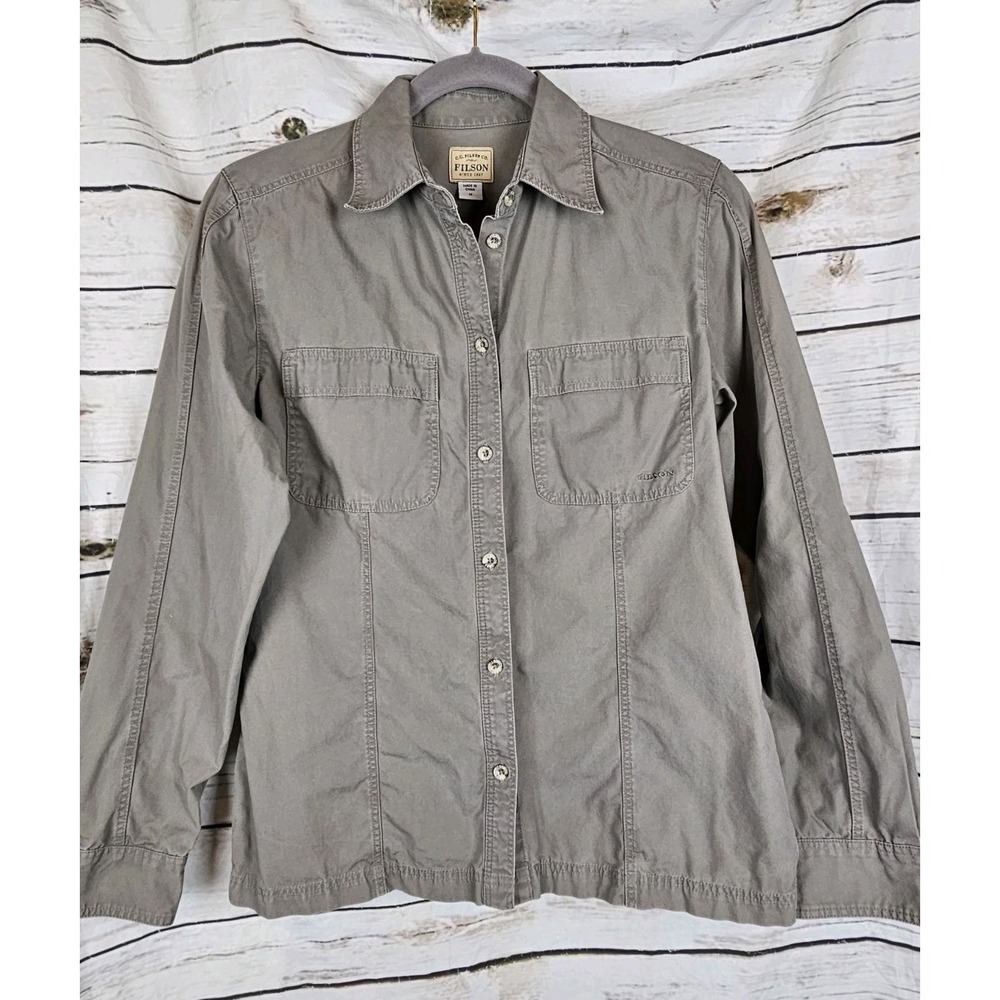 CC Filson Womens Twill Button Up Shirt M Outdoor Hiking 100% Cotton